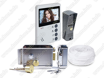 Комплект видеодомофона Eplutus EP-4407 с электромеханическим замком Anxing Lock-AX042